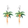 Novos Brincos de Frutas Acrílicas Estilo Coreano Fresco Brincos de Coqueiro para Mulheres Acessórios de Moda de Verão Atacado