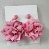 Accesorios Yongge Pendientes de Flor de Tela Transfronterizos Europeos y Americanos Adornos de Oreja de Flor Grande de Simulación Adornos de Oreja de Rafia Coloridos