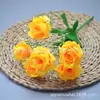 Buquê Artificial de Rosa com Borda Enrolada de 6 Peças para Comércio Exterior Decoração de Casa Flor Artificial Transfronteiriça Arranjo de Flores para Arco de Casamento Corredor