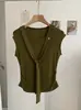 KEKEZOON Blusa Elegante sem Mangas com Gola Xale para Mulheres, Nova Coleção Outono Slim Fit Versátil Cor Sólida Top 8506