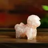 Estatuetas Decorativas de Resina com Enchimento de Pedras Trituradas, Estatuetas de Cavalo de Resina Preenchida para Mesa, Estatuetas de Cavalo do Ano de Cristal Natural para Boa Sorte