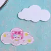 Lindo Parche de Gato Nube y Cachorro de Acrílico para Broche de Pelo DIY, Clip de Pato para el Lado