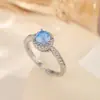 Anillo Brillante de Circonita de Colores para Mujer, Anillo Abierto Ajustable Estilo Ins de Lujo Ligero, Joyería Versátil Multicolor para el Uso Diario