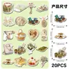 20 Peças de Ímãs Macios Estilo Floresta Retrô Estilo Ins, Estilo Palácio Criativo Pequeno Fresco Metal Carro DIY Ímãs Magnéticos de Geladeira