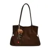 Bolsa grande de camurça retrô para mulheres, nova bolsa de balde coreana da moda 2026, bolsa tote de alta qualidade, bolsa de ombro