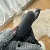 LeggingsLolita Retorcidos Estilo Japonés Blanco Leche Otoño e Invierno Forrados de Felpa Engrosados Cintura Alta Moldeadores de Vientre Medias de Punto Color Avena