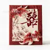 Nova caixa de doces de casamento estilo chinês cor bordô com peixe koi bordado, adequada para lembrancinhas de mesa de banquete de noivado
