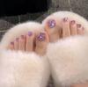 Verão Branco Toenail Patch Foot Nail Patch Foot Nail Patch Foot Wear Unha Mão Unha Nail Patch Produto Acabado