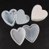 Molde de Caja de Almacenamiento de Amor para el Día de San Valentín Apilable Doble Forma de Corazón con Facetas Caja de Almacenamiento de Amor Molde de Silicona de Yeso