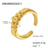 Diseño Misterioso de Moda Nicho Ins Sentido de la Moda Anillo de Lujo Ligero Forma de Goma para el Cabello Anillo Abierto Personalizado para el Dedo Chapado en Oro de 18k