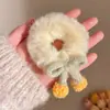 Elástico de Cabelo com Laço de Lã para Crianças, Lindo Elástico de Pelúcia para Rabo de Cavalo, Elástico de Borracha Artesanal DIY, Acessórios de Cabelo para Meninas