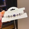 Pulseira Feminina Versátil Estilo Francês Zircônia Oval Retrátil Luxo Leve Nicho High-End Retro Exquisiteiro Temperamento