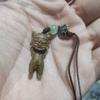 Talla de Palo de Rosa Sándalo Verde Nezha Colgante para Teléfono Llavero Colgante para Bolso Puesto del Mercado Nocturno Atracción Turística Artículos Pequeños Bienestar