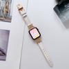 Adecuado para Apple 9, 10 y 11 Generaciones, Conexión Metálica en Forma de D con Huella Dactilar Correa de Cuero, Huawei Fit4, Pulsera Xiaomi