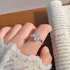 Anillo Nuevo de Plata 925 de Moda para Mujer, Simple y Versátil, Apilable, Anillo Abierto Ajustable, Anillo para Dedo Índice Estilo Ins de Celebridad de Internet