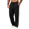 2026 Pantalones Deportivos Casuales Simples Cross Americanos de Algodón Perla Tejido de Sarga Raya Lateral Deportivos Largos