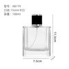 En stock 15 bayoneta transparente vidrio botella de perfume lado plano tangente 100ml gran capacidad spray cubierta de cuero
