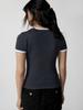 Primavera 2024 Manga Corta Ajustado Ropa de Bebé Bordado de Letras Tops para Mujer Streetwear Y2K