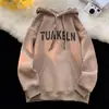 Suéter com Capuz Estampado em Letras Masculino Inverno Forrado com Fleece Espessado Estilo Americano Retrô Pesado High Street Tendência ins Jaqueta