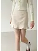 Falda midi de línea A de cintura alta 100% lana que alarga las piernas para mujer, corta y versátil, efecto adelgazante, falda versátil otoño/invierno 2026