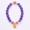 Pulseira de Ametista Cristal Morango Pérola de Água Doce Contas de Cristal Natural Feminina Contas Budistas Pulseira de Alta Qualidade Atacado