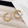 Aretes de Círculo de Temperamento Aretes Explosivos de Celebridad de Internet de Alta Gama Aretes Retro Aretes Adelgazantes para Rostro Redondo Aretes Torcidos