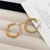 Casual, Luxo Acessível, Alto Padrão, Elegante, Coleção Exclusiva de Brincos Torcidos Foscos, Brincos Versáteis Personalizados de Nicho para Mulheres