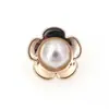 Botón de Pie de Perla Redonda para Mujer Chanel Encaje Dorado Diamante Plástico Cabeza de Abrigo Sombrero Botón de Suéter