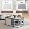 Casa Plegable y Almacenable para Gatos Mascotas, Casa Multifuncional de Sisal para Gatos, Casa de Lujo Cerrada de Doble Capa para Gatos, Suministrada Directamente por el Fabricante