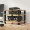 Gabinete de TV Simples Multifuncional Gabinete de Alto-falante Suporte para Amplificador Pés Suporte AV Rack com Amortecimento de Vibração Suporte hifi CD