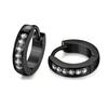 Comercio exterior transfronterizo populares Aretes de botón de moda de acero de titanio con piedra blanca incrustada de diamantes aretes de acero inoxidable joyería para hombres y mujeres hebilla para la oreja