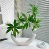 Plantas Verdes Artificiais de Banyan de Pedra d'Água Realistas de Alta Qualidade Plantas Falsas Decoração de Mesa para Sala de Estar Interna Flores Artificiais Decorações de Flores Falsas