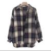 Camisa de Cuadros Informal Versátil de Longitud Media Estilo Coreano Suelta Cepillada Otoño/Invierno 2025 Retro Perezoso