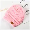 Chapéu de Lã Outono e Inverno Transfronteiriço Feminino cc Chapéu para Rabo de Cavalo Quente Tricô CC Topo Vazio Simples Chapéu de Lua
