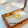 Anillo Trasero Dorado Arena Antigua Estilo Mismo de Xiaohongshu Anillo Mate 4N Anillo de Herencia Anillo de Pareja para Hombre y Mujer