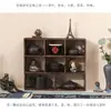 Estante de Exhibición de Madera Maciza Gabinete de Almacenamiento para Juego de Té Pequeño Estante de Escritorio Estante para Tazas de Té y Visitas Rejilla Gabinete de Té Rejilla de Nueve Compartimentos