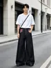 Calça Jeans Wide Leg com Rebite de Botão Bandeira Americana Masculina Feminina Verão Novo High Street Larga Casual Calça Longa