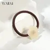 Elástico de Cabelo Wjia Estilo Francês Primavera e Verão Acetato Florzinhas para Meninas, Elástico para Rabo de Cavalo Alto Acessório de Cabelo