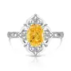 Anillo de Flor de Hielo de Piedra Preciosa Colorida Más Vendido en Transmisión en Vivo para Mujer, Incrustado con Anillo de Pétalo de Diamante de Alto Carbono Deslumbrante, Envío Directo de Una Pieza
