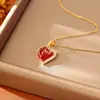 Collar Colgante de Esmalte de Caballo Deseoso con Gota de Aceite Nuevo Estilo Chino Festivo Año Nuevo Cadena para Clavícula Corazón Pendientes Románticos de Alta Gama
