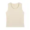 Camisole Básica Lisa Sem Mangas Gola Redonda Elástica para Mulheres Plus Size Slim Fit Regata 65565