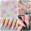 Plumeria do Céu Flor do Diabo Colorida Flor de Cinco Pétalas Adesivos para Unhas Artísticas em Estoque Relevo Tridimensional 3D Adesivos para Unhas