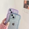 Funda Protectora Transparente de Resina con Purpurina, Borde Ondulado Grande, para iPhone 18 Pro, Agujero Fino 16, Anticaídas, Moderna