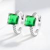 Brincos Quadrados de Zircônia de Cor Quente para Mineração Transfronteiriça Europeia e Americana, Novos Brincos de Argola de Diamante Cor Açúcar, Anel de Orelha da Moda, Joias de Orelha Simples