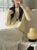 Deseo para "Naranja" Suéter de Punto de Lana Cachemir Cepillada Suave y Elástica Cuello Redondo Mujer 26 Otoño Invierno