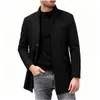 Gabardina acolchada gruesa de invierno para hombre de Amazon transfronterizo, corte slim estilo coreano, cuello alto, abrigo de lana de longitud media