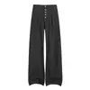 Jeans de Pierna Recta de Corte A con Rayas Verticales y Pliegues Dobles para Hombre, Pantalones Casuales Holgados de Estilo Callejero Americano con Cierre de Botón y Diseño de Pierna Ancha