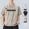 Conjunto Extraordinario Nuevo de Verano 2025 Camiseta de Manga Corta con Cuello Redondo para Hombre con Letra Estilo Wasteland Flor Quemada