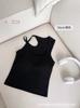 Top irregular de algodón puro a la moda, camisola de chica hot sexy de color sólido para uso interior con almohadilla en el pecho, ropa interior básica de belleza para la espalda