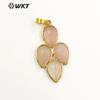 WT-P1922 nova moda simples colorido gema folhas design pingente colar brincos pingente acessórios presente